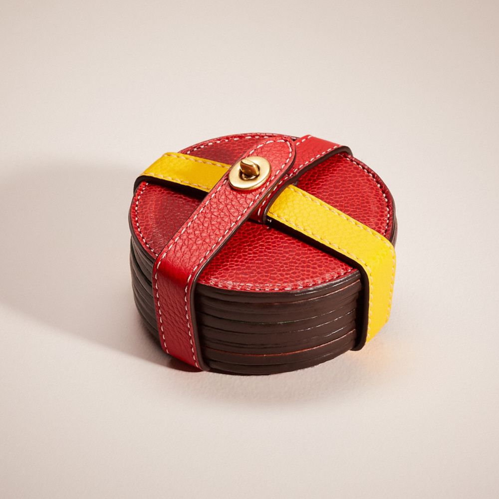 COACH®,REMADE COASTER SET,Mini,,Front View