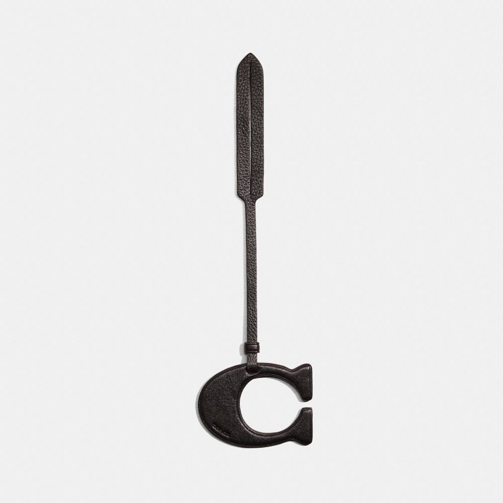 COACH®,Remade Signature Bag Charm,Bag Charm,Logo,Casual,Black,Front View