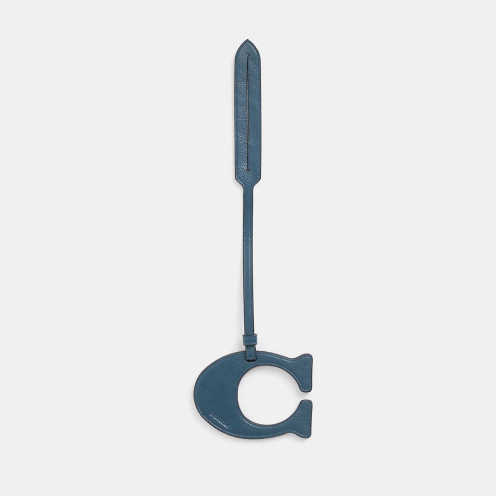 COACH®,Remade Signature Bag Charm,Bag Charm,Logo,Casual,Navy,Front View