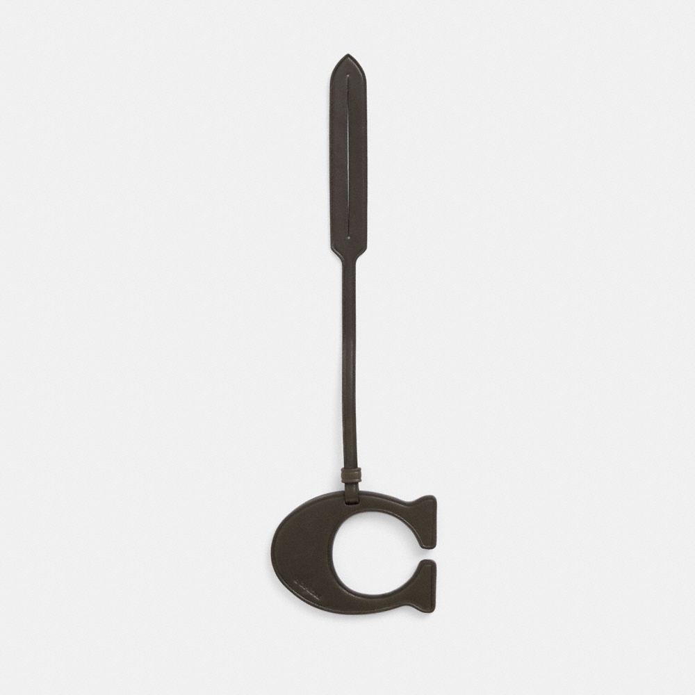 COACH®,Remade Signature Bag Charm,Bag Charm,Logo,Casual,Black,Front View