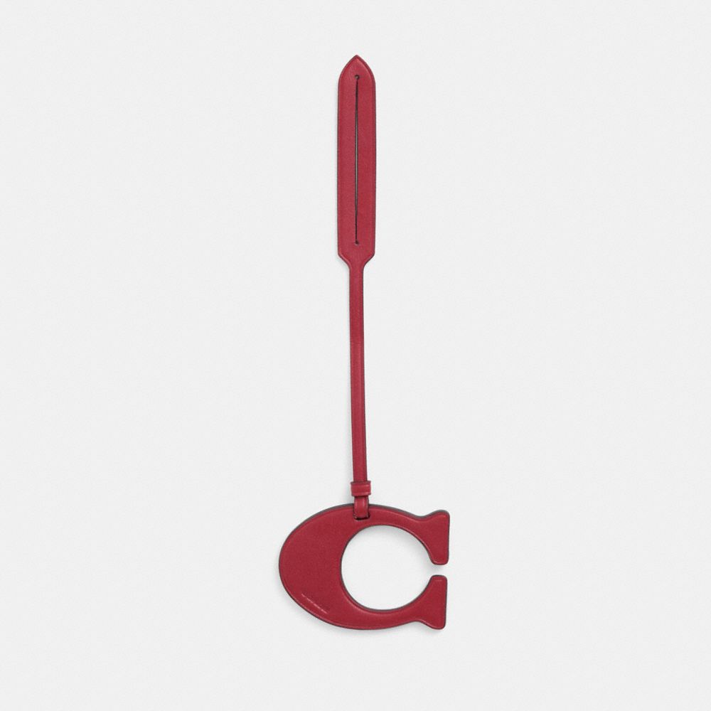 COACH®,Remade Signature Bag Charm,Bag Charm,Logo,Casual,Maroon,Front View