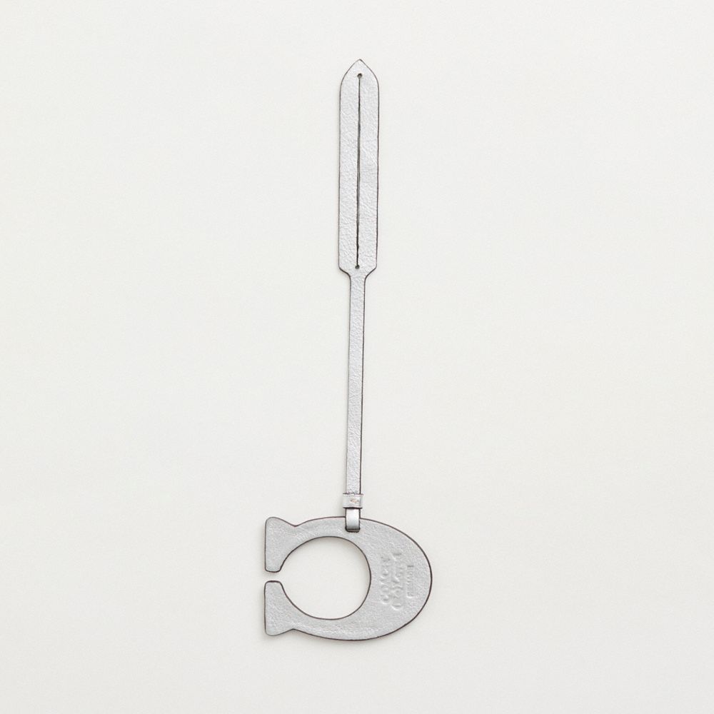 COACH®,Remade Signature Bag Charm,Bag Charm,Logo,Casual,Silver,Back View