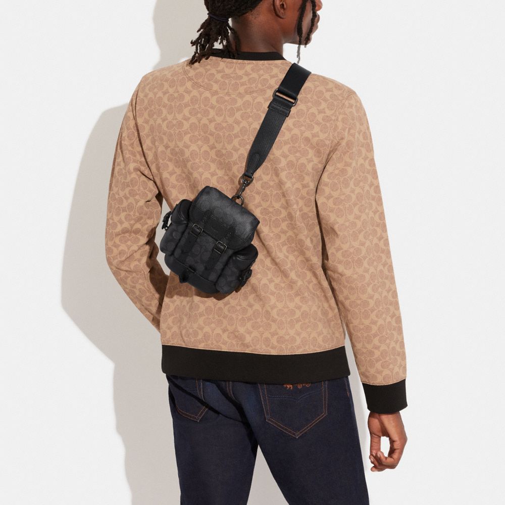 COACH®,HITCH BACKPACK 13 IN SIGNATURE CANVAS,Signature Coated Canvas,Mini,,Detail View