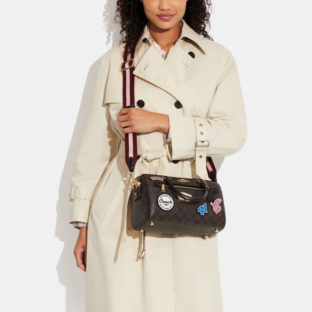 Bolso satchel Rowan lona de firma con parches de esquí