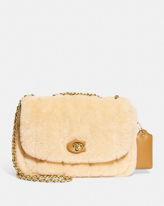 PILLOW MADISON SHOULDER BAG IN SHEARLING WITH QUILTING