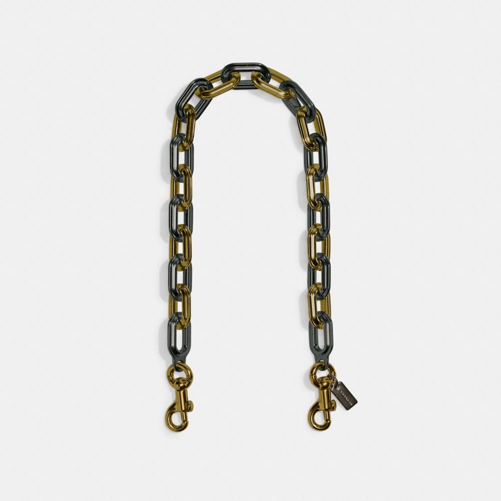 COACH®,Link Chain Strap,Bag Straps,Metal Material,Logo,Chain Detail,Silver Metal,,Front View