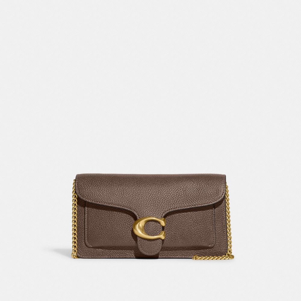 Coach Tabby Chain Clutch In Grey