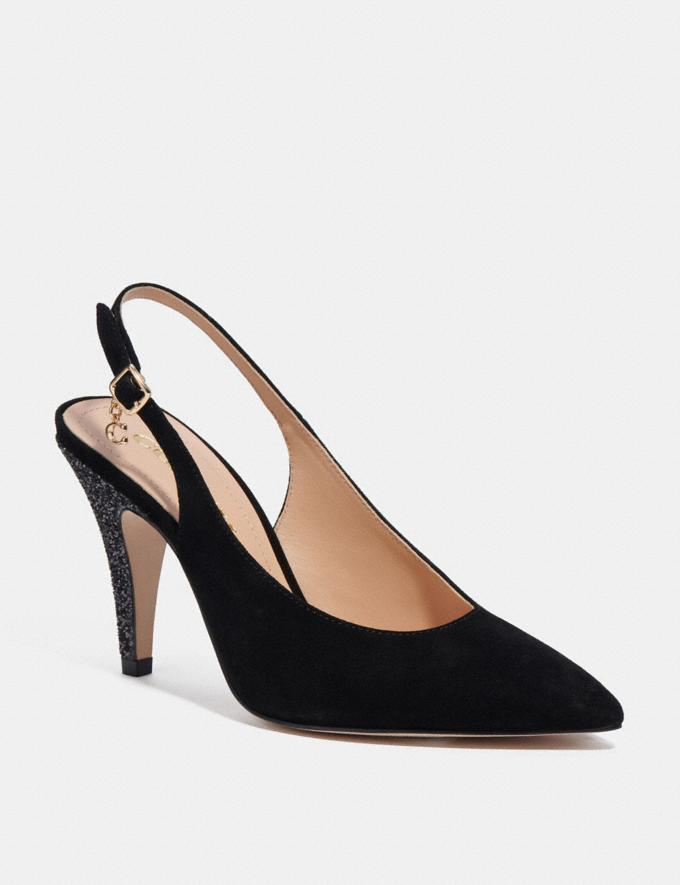 Coach Sutton Slingback Pump With Recycled Glitter Black Translations 11.1 Retail Translations  