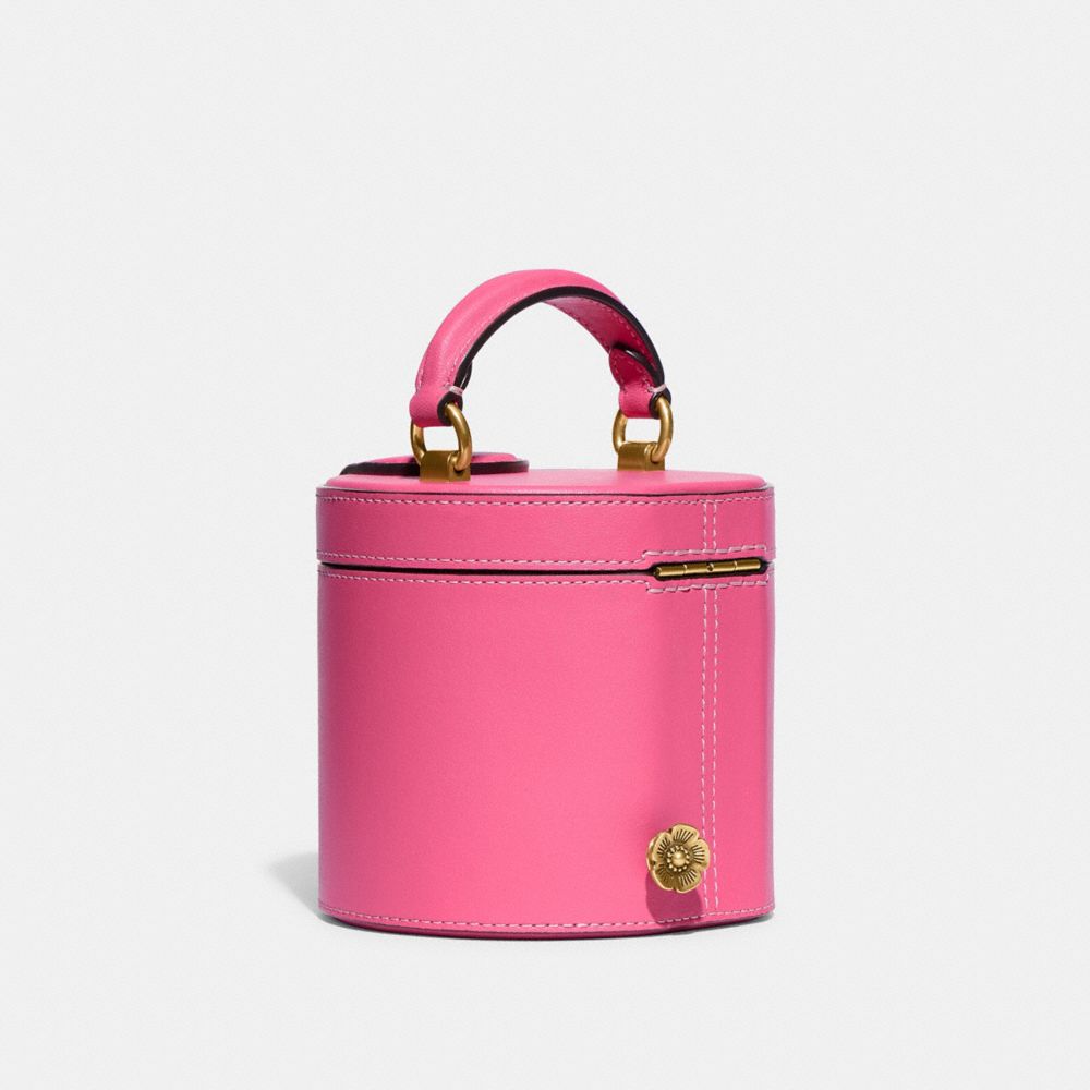 COACH®,BOXED JEWELRY BOX,Glovetanned Leather,Mini,,Back View
