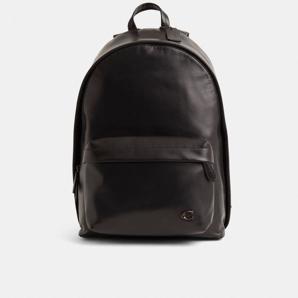COACH®,Restored Hall Backpack,Leather,Backpack,Plastic,Metal,Logo,Adjustable,Color Metal,Casual,,Front View