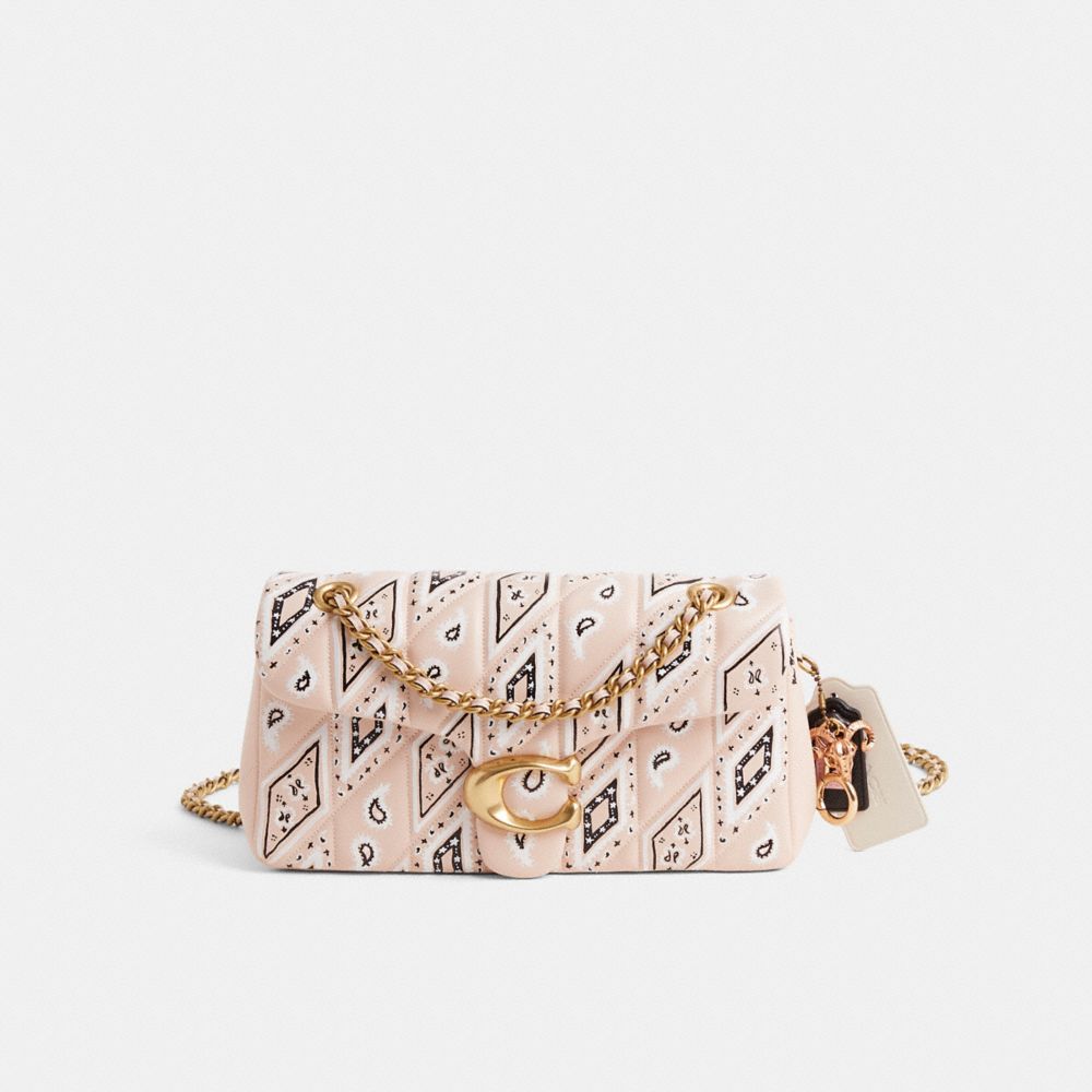 COACH®,Upcrafted Tabby Shoulder Bag 26,Crossbody,Chain Detail,Metal,Logo,Sustainable,Compact,Brass,Day Party,Pink,Front View