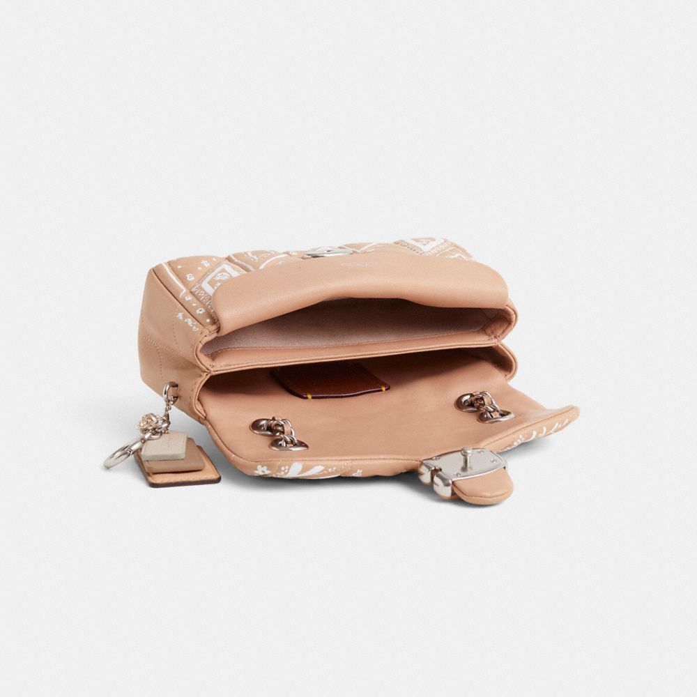 COACH®,Upcrafted Tabby Shoulder Bag 20,Lining Leather,Leather,Shoulder Bag,Logo,Chain Detail,Sustainable,Silver Metal,Day ...,Beige,Inside View,Top View