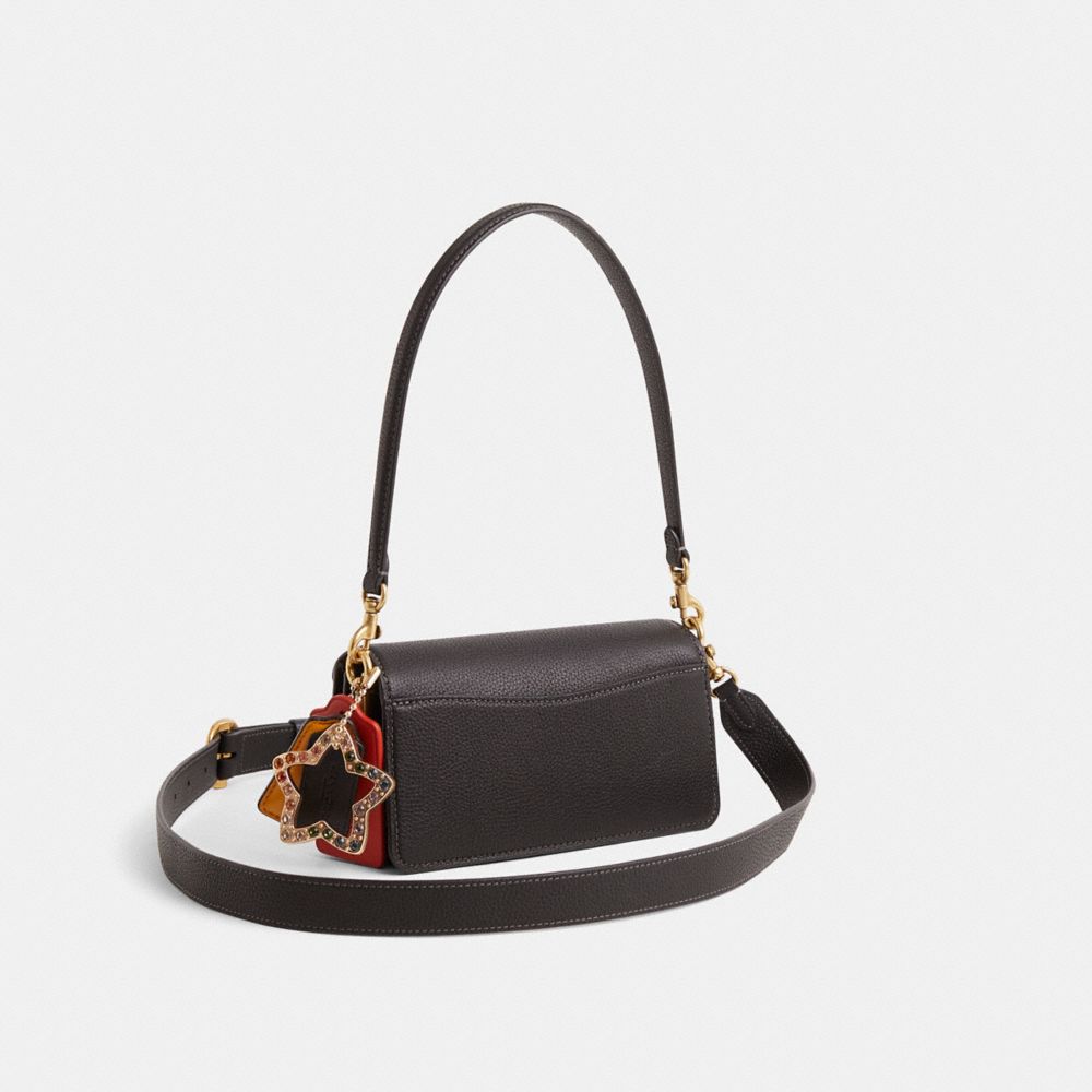 COACH®,Upcrafted Tabby Shoulder Bag 20,Leather,Shoulder Bag,Metal Material,Metal,Rhinestones,Stitching,Logo,Adjustable,Sus...,Black,Angle View