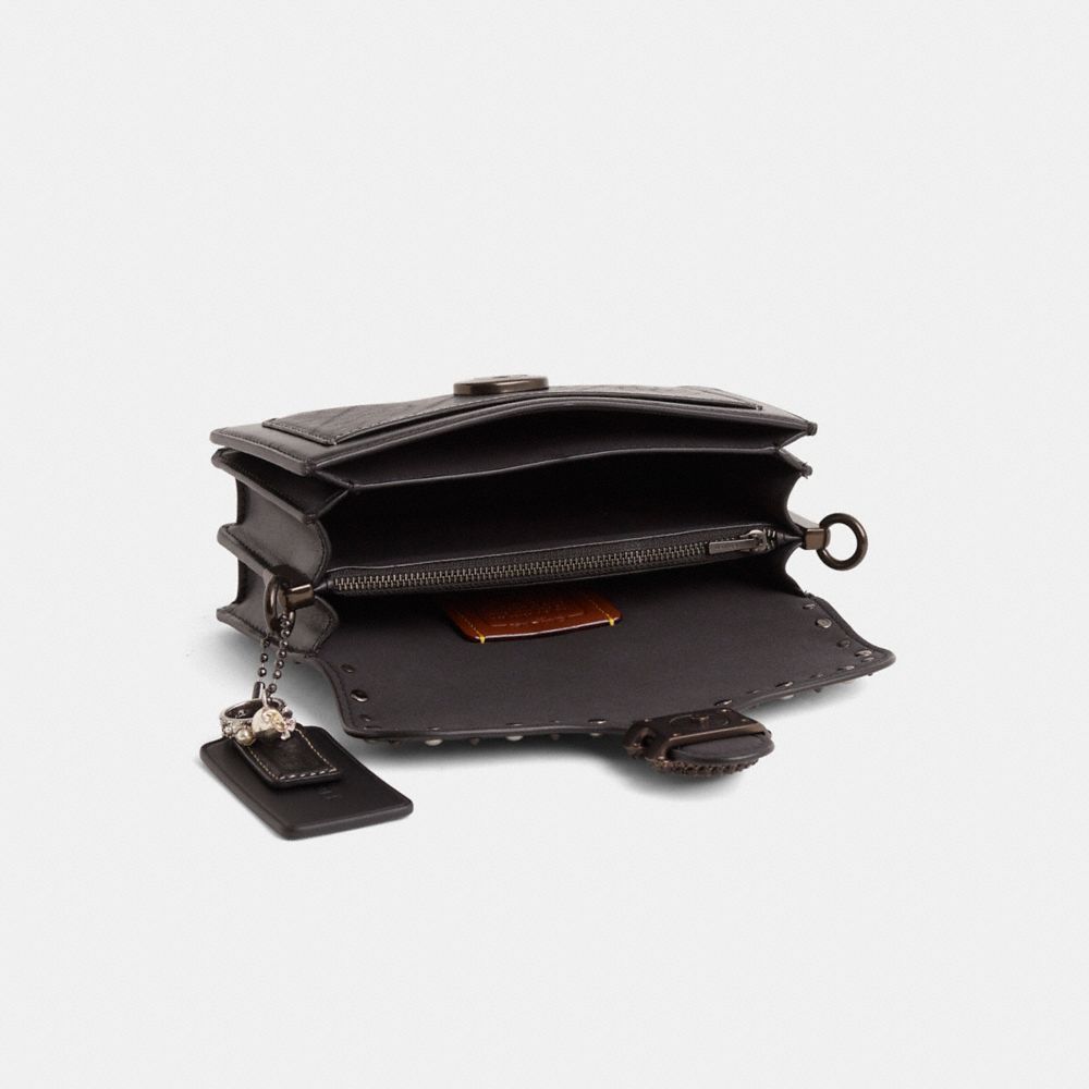 COACH®,Upcrafted Tabby Shoulder Bag 20,Calfskin Leather,Leather,Shoulder Bag,Metal Material,Chain Detail,Metal,Rhinestones...,Black,Inside View,Top View