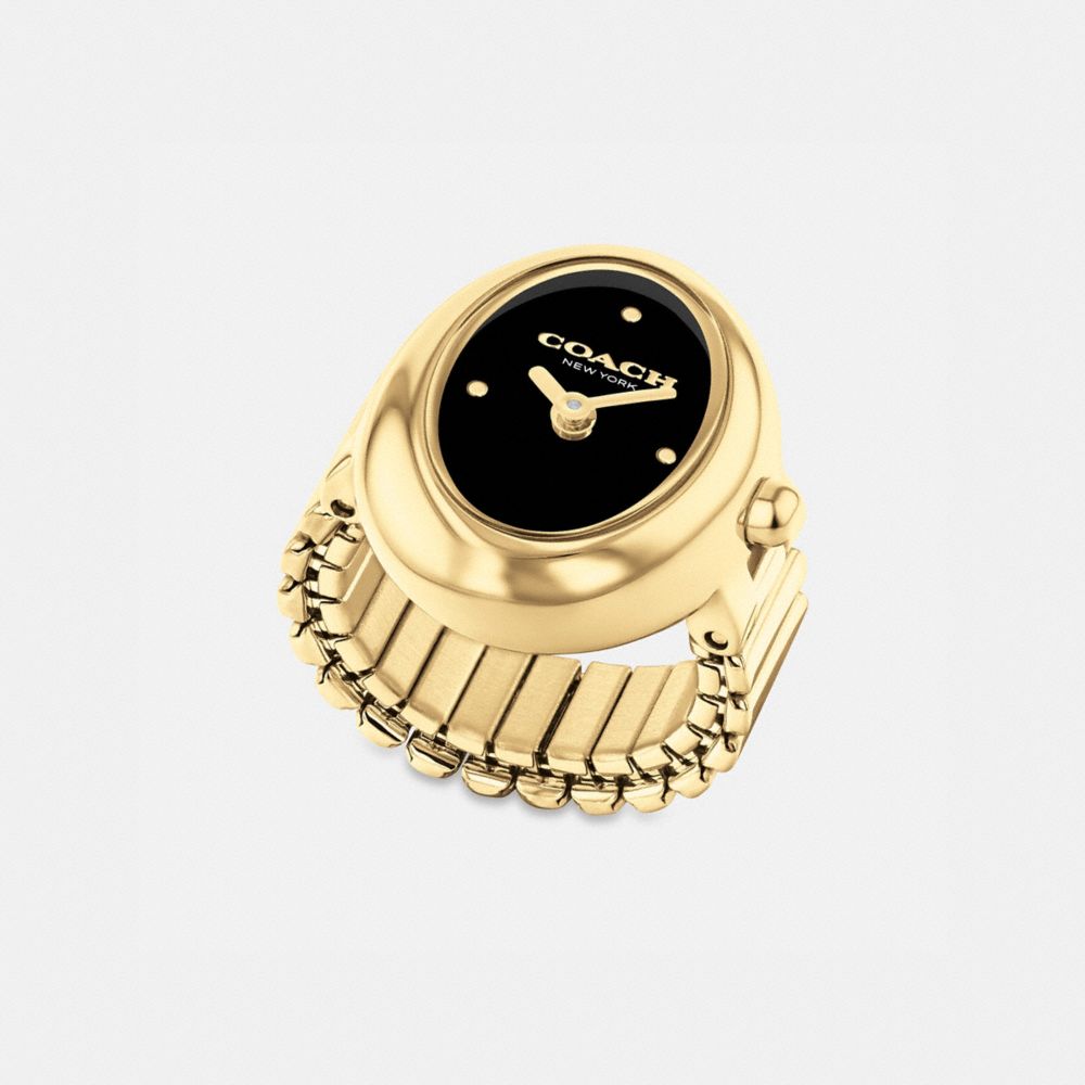 COACH®,Sammy Ring Watch, 18 Mm X 22.5 Mm,Gold,Angle View