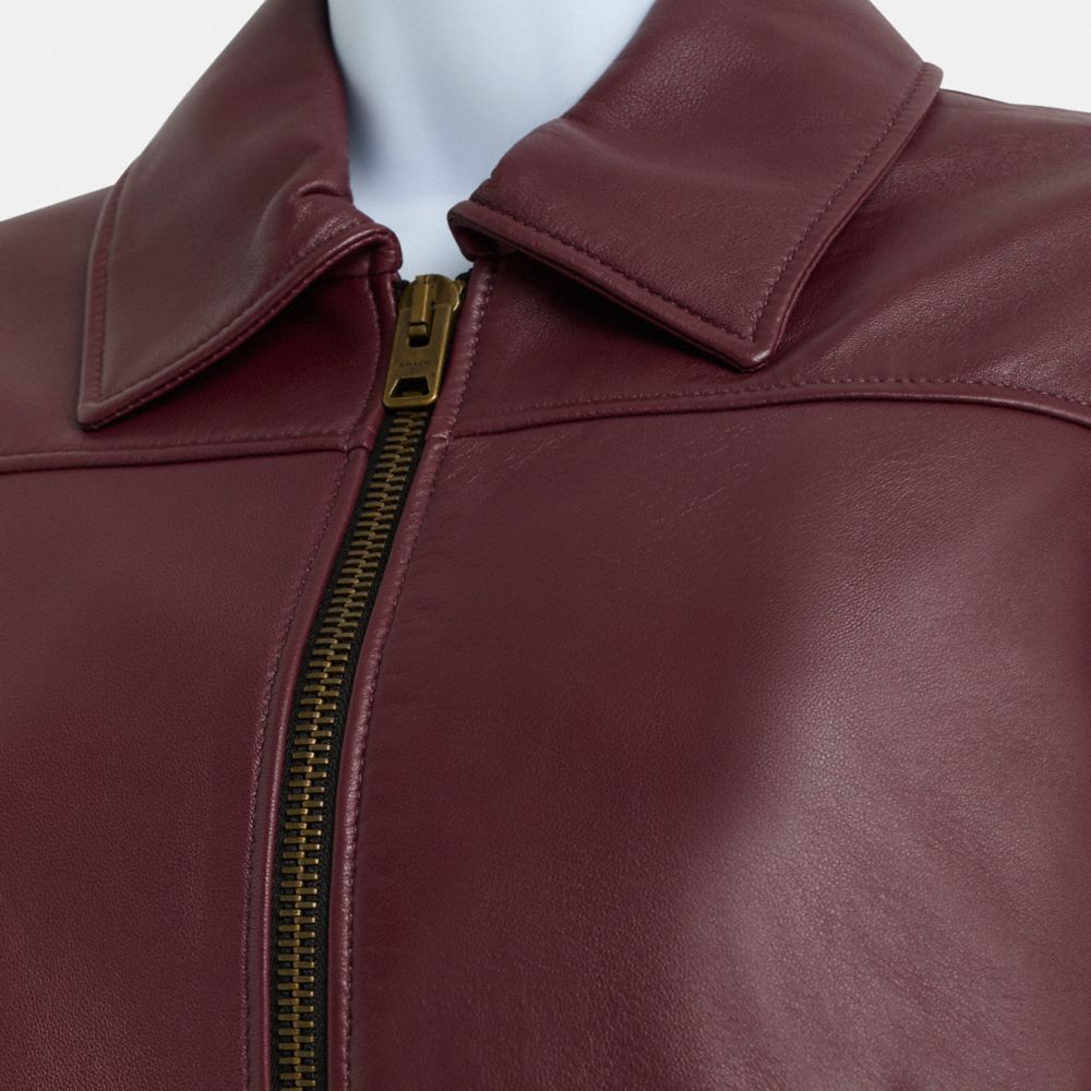 COACH®,Restored Leather Tailored Bomber Jacket,,Scale View