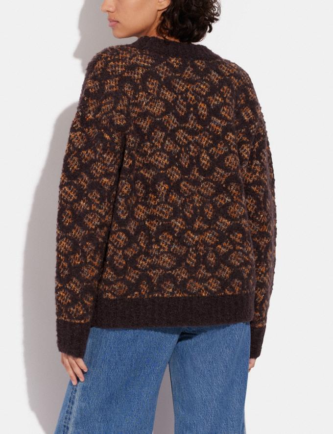 Coach Signature V-Neck Sweater Brown DEFAULT_CATEGORY Alternate View 2