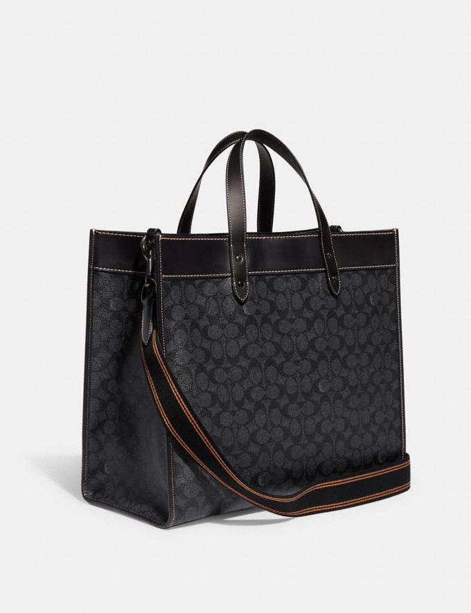 Coach Field Tote 40 in Signature Canvas With Rexy Charcoal SALE For Him Bags Alternate View 1