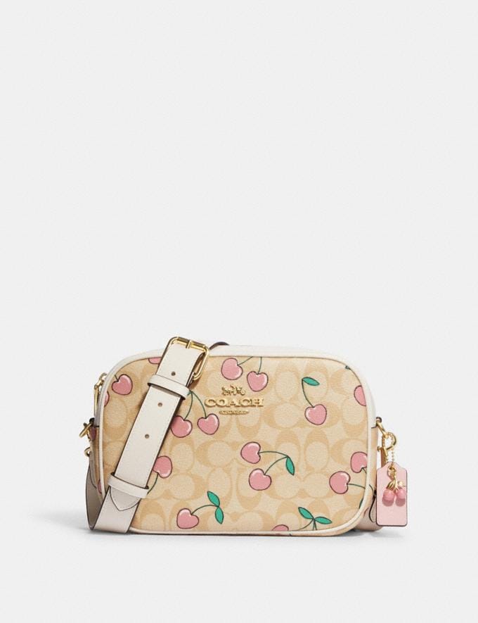 COACH: Jamie Camera Bag In Signature Canvas With Heart Cherry Print