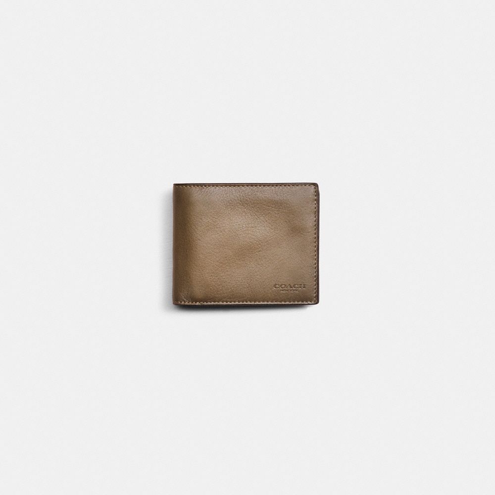 COACH®,RESTORED 3-IN-1 WALLET,Polished Pebble Leather,Large,,Front View