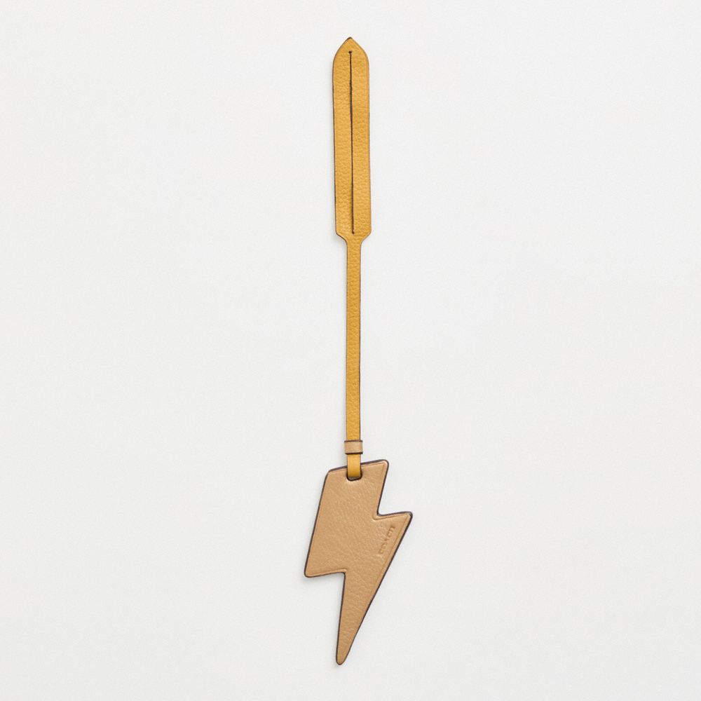 COACH®,Remade Lightning Bolt Bag Charm,Bag Charm,Novelty Embellishment,Casual,Mustard,Front View