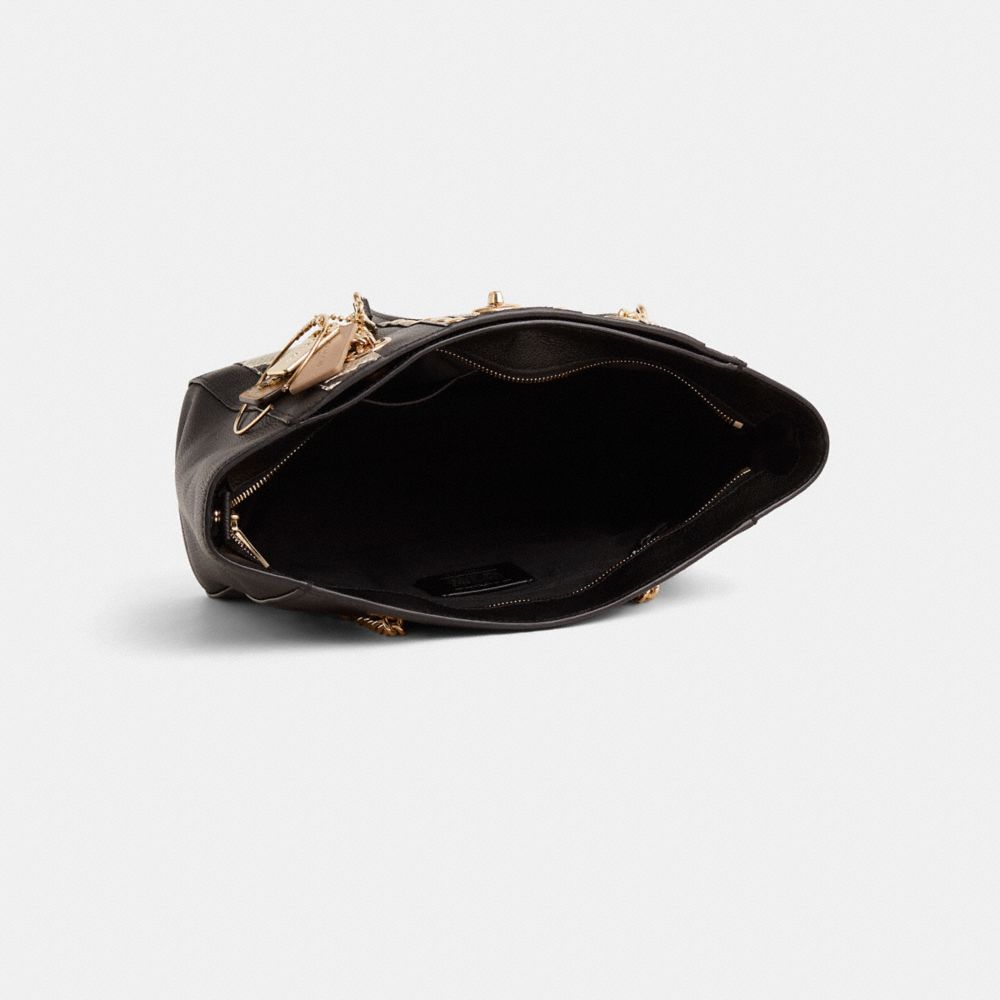 COACH®,Upcrafted Turnlock Chain Tote 27,,Inside View,Top View