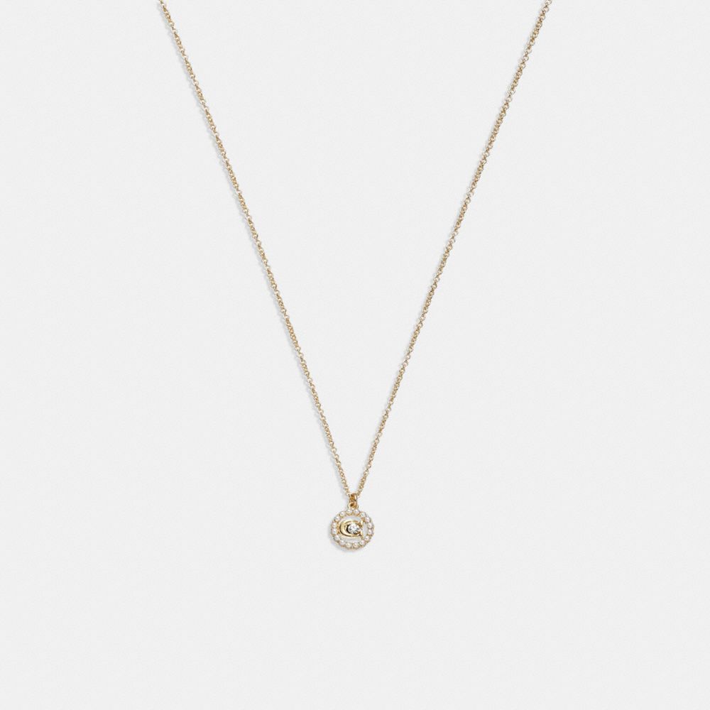 Signature Crystal Pearl Pendant Necklace