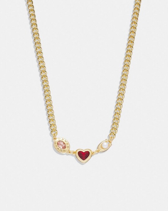 SIGNATURE STONE AND HEART CHAIN NECKLACE
