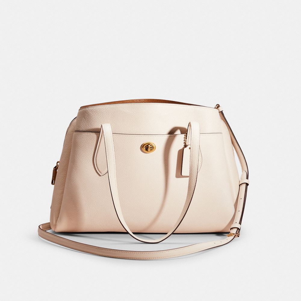 COACH®,RESTORED LORA CARRYALL,Polished Pebble Leather,Large,,Front View