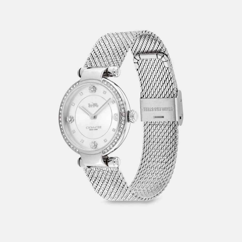 COACH®,CARY WATCH, 34MM,Stainless Steel,,Angle View