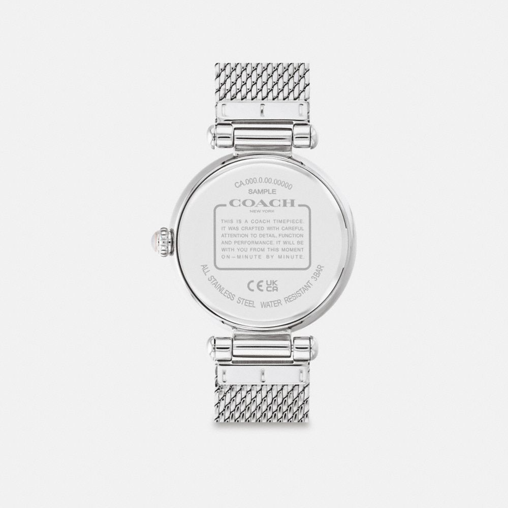 COACH®,CARY WATCH, 34MM,Stainless Steel,,Back View