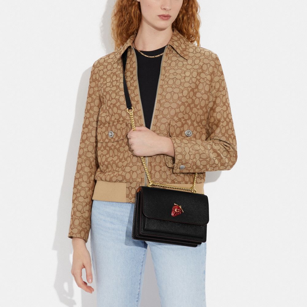 COACH: Klare Crossbody In Signature Canvas With Strawberry