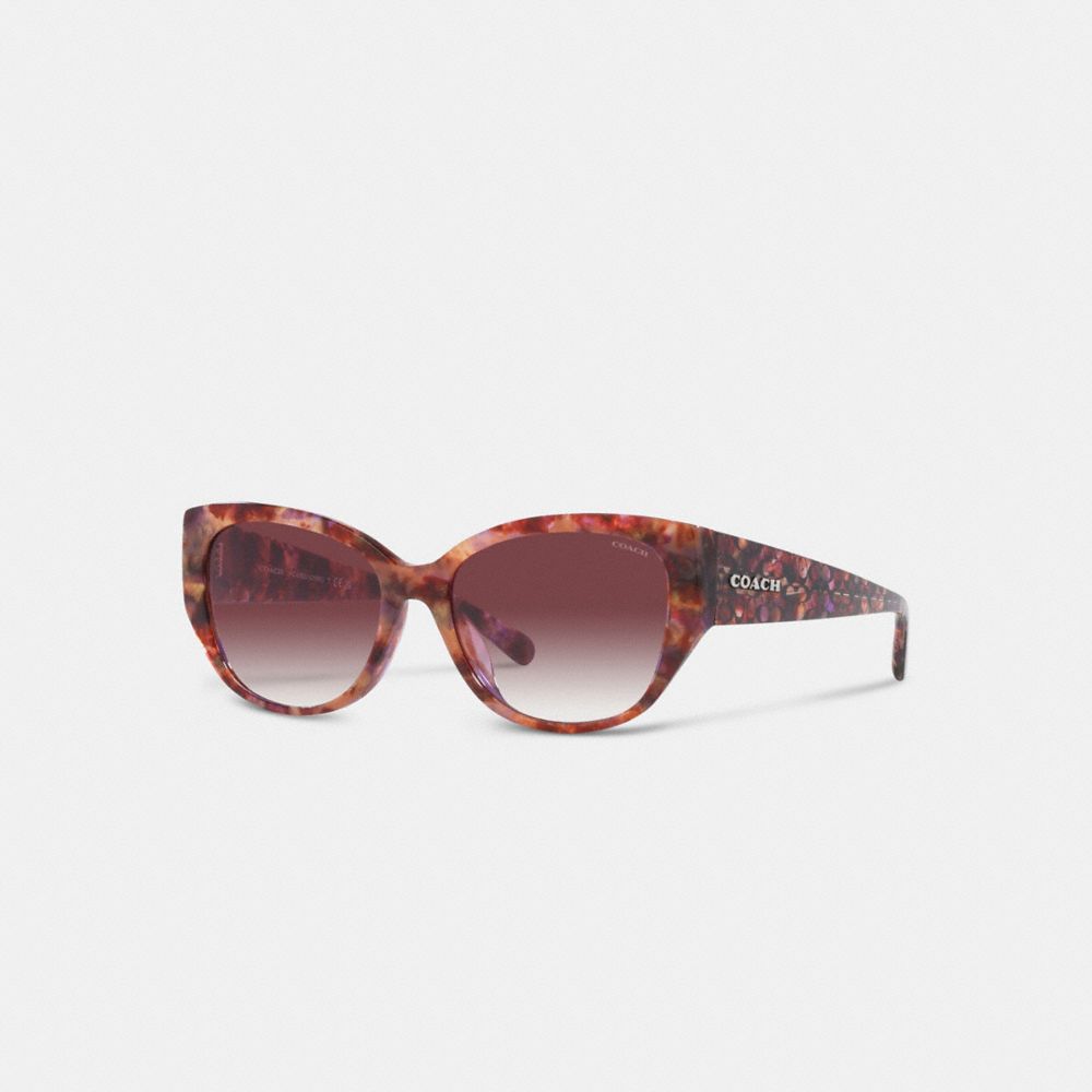 COACH®,Signature Rounded Cat Eye Sunglasses,,Front View