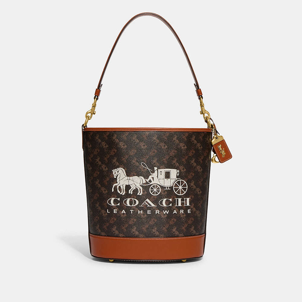Coach Dakota Bucket Bag With Horse And Carriage Print