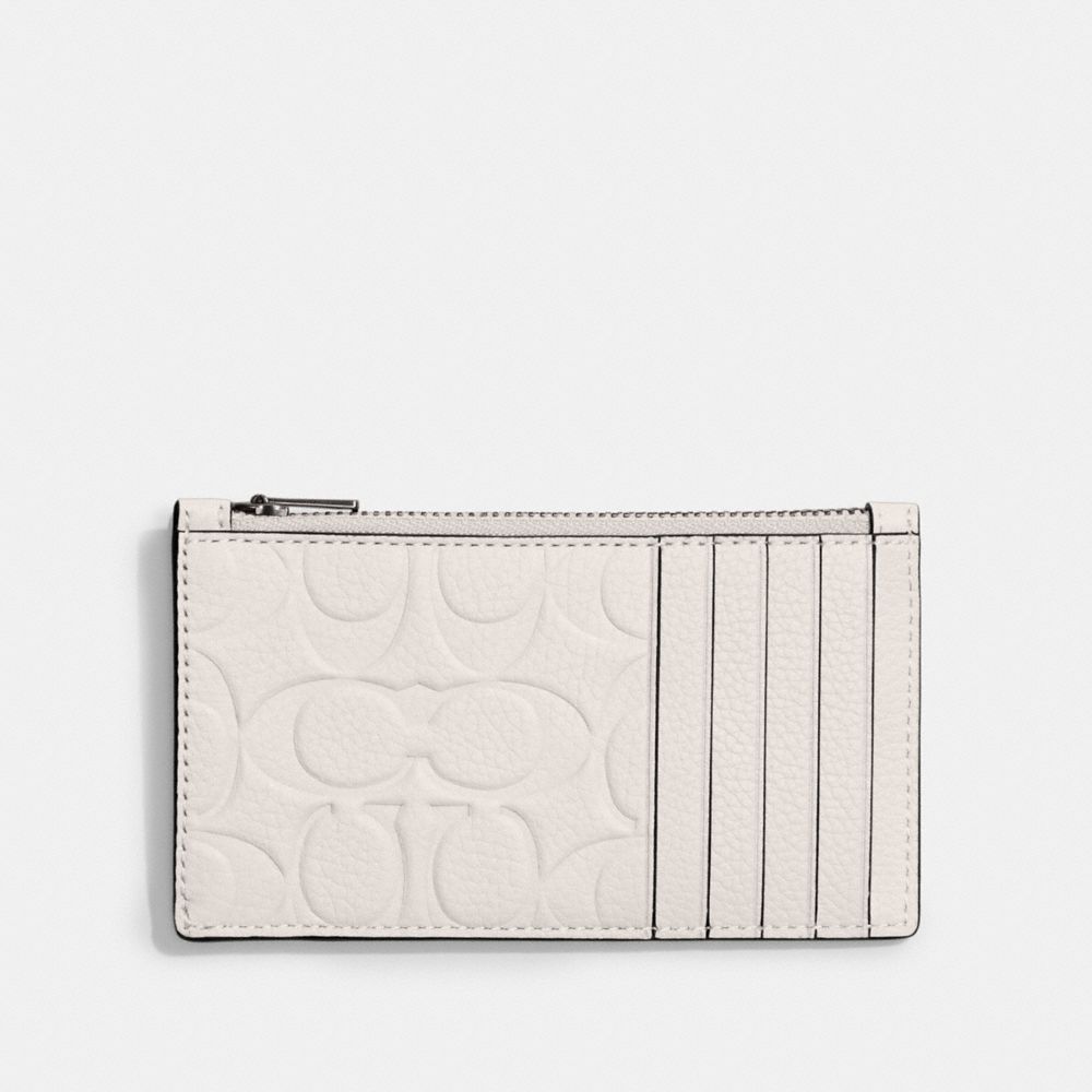 COACH®,Zip Card Case In Signature Leather,,Back View