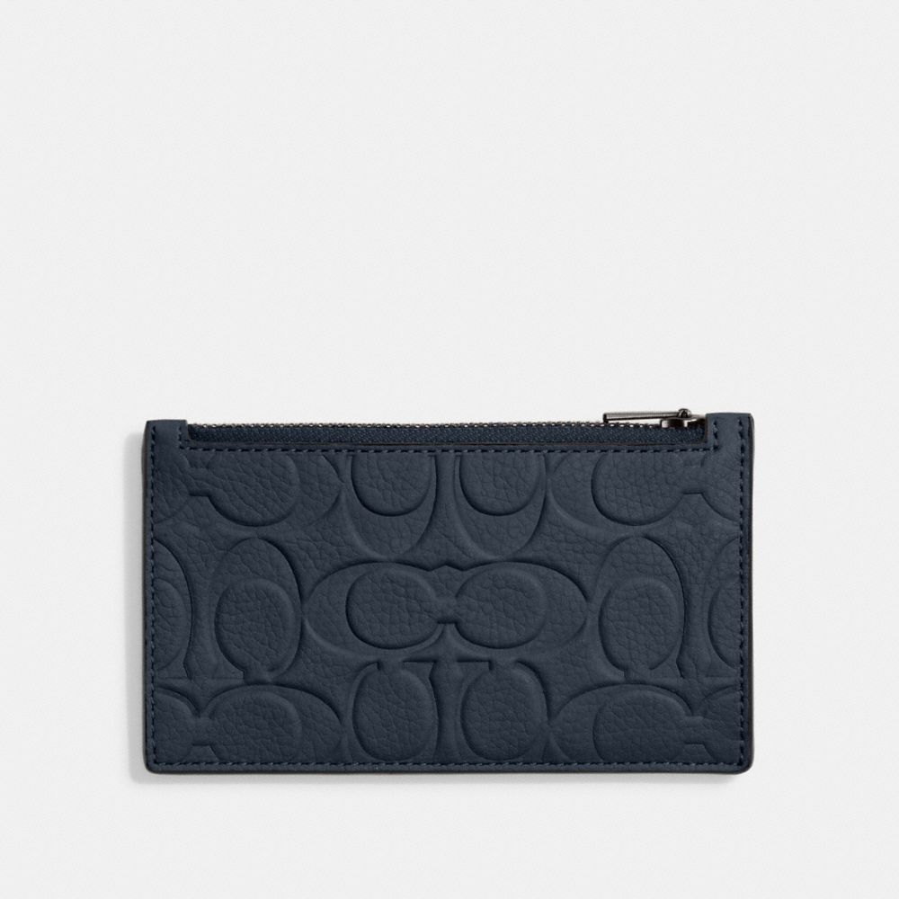 COACH®,Zip Card Case In Signature Leather,,Front View