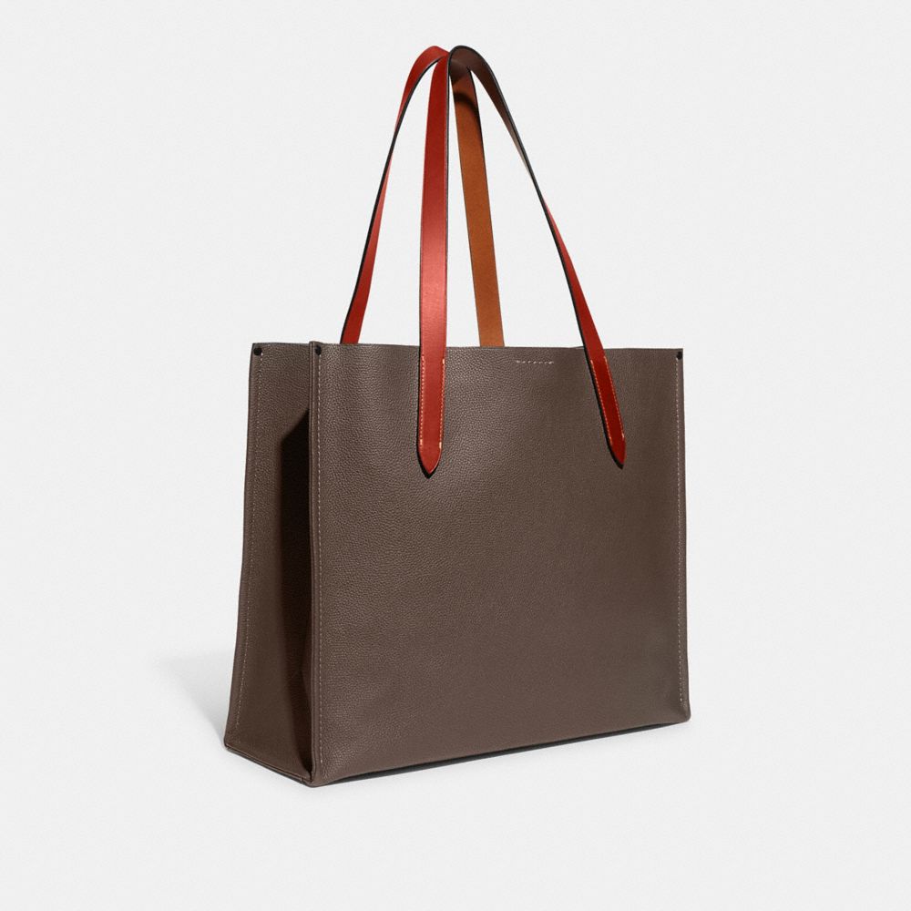 COACH®,Relay Tote Bag,Leather,Tote,Casual,Brown,Angle View