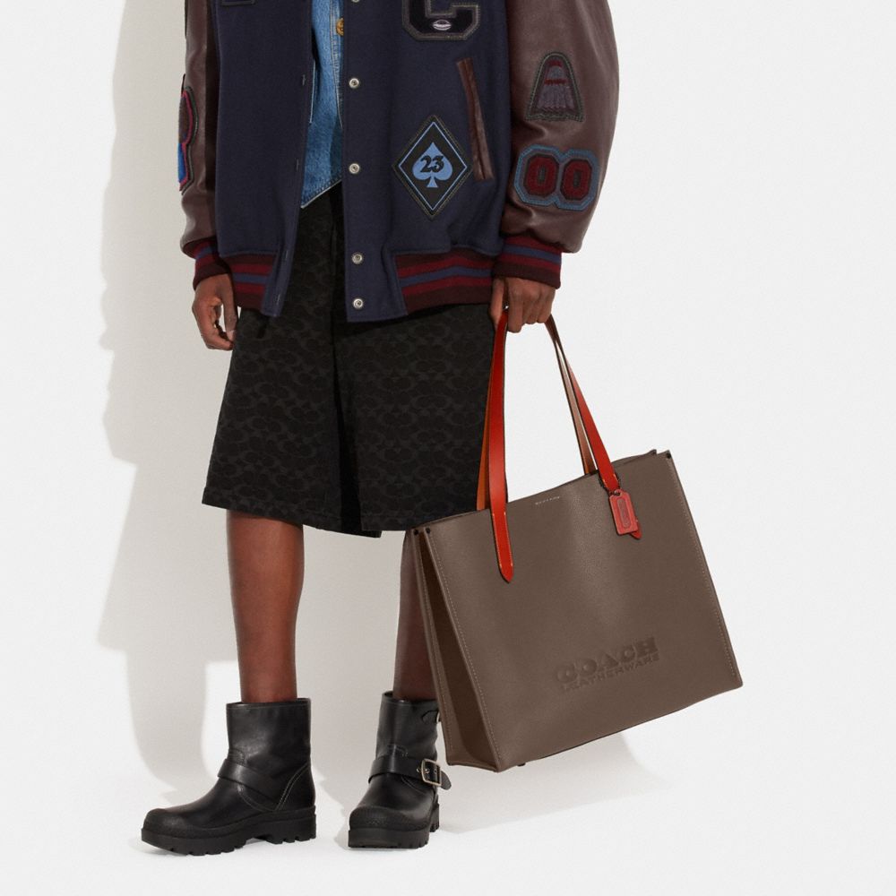 COACH®,Relay Tote Bag,Leather,Tote,Casual,Brown,Detail View