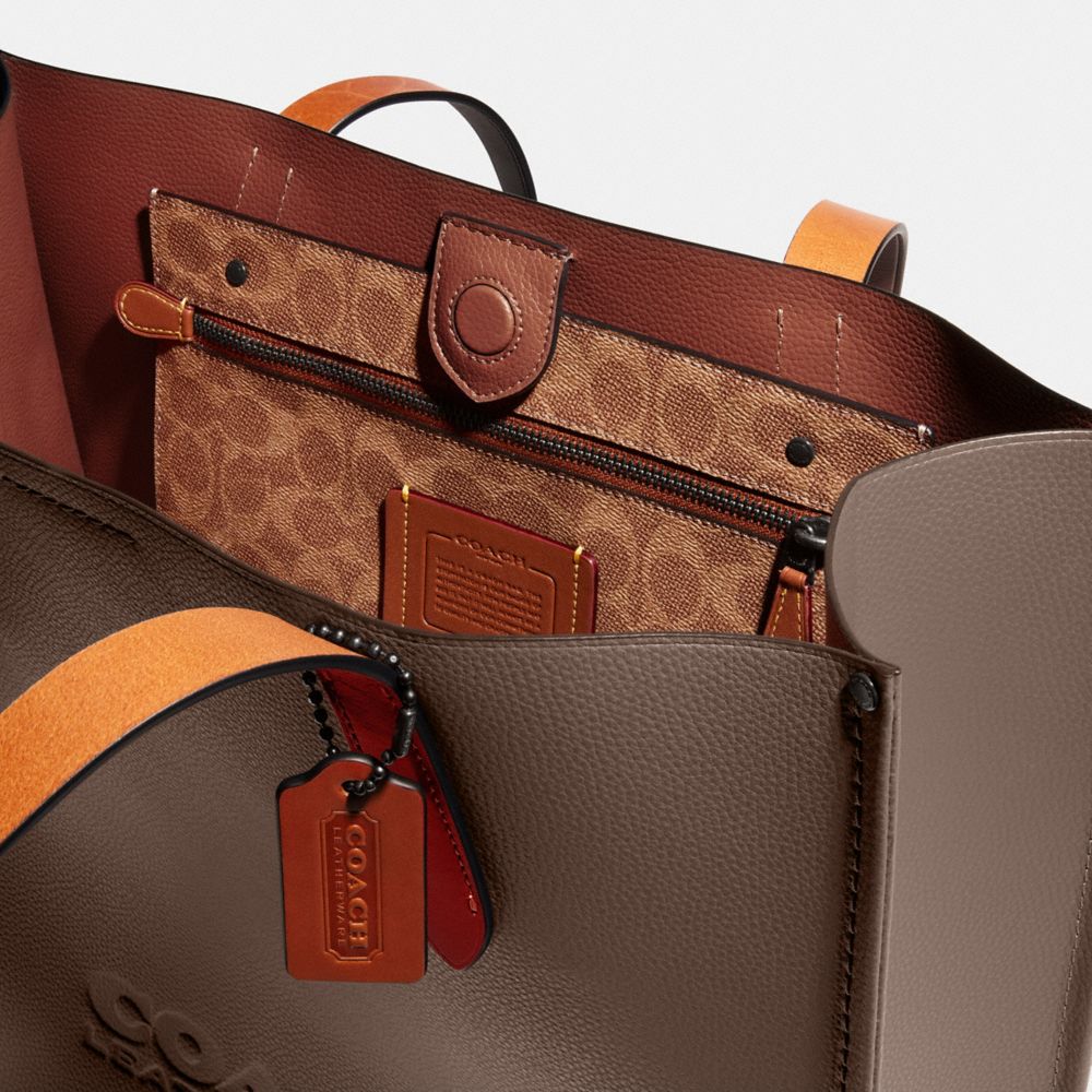 COACH®,Relay Tote Bag,Leather,Tote,Casual,Brown,Closer View