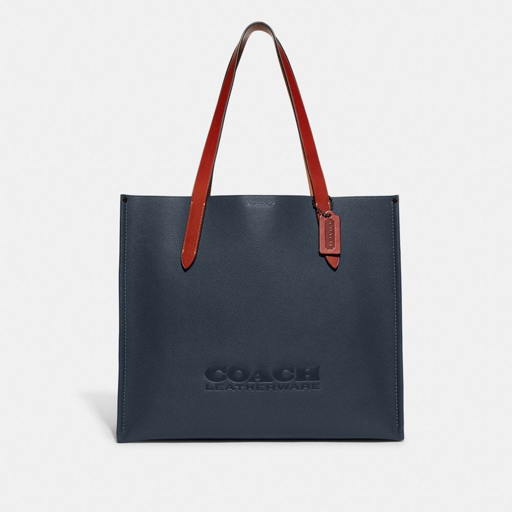 COACH®,Relay Tote Bag,Leather,Tote,Casual,Navy