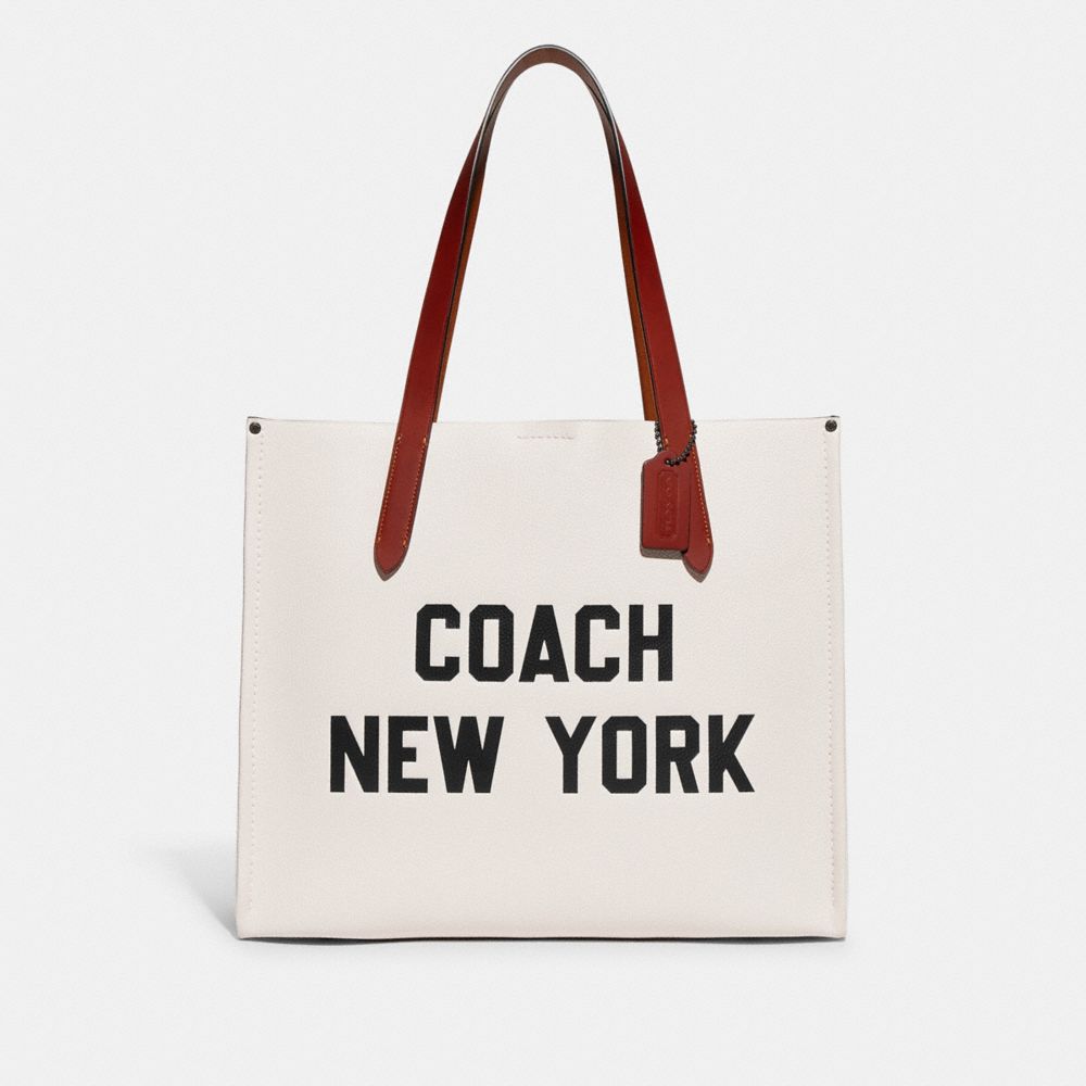 COACH®,RELAY TOTE WITH COACH GRAPHIC,Polished Pebble Leather,Extra Large,,Front View