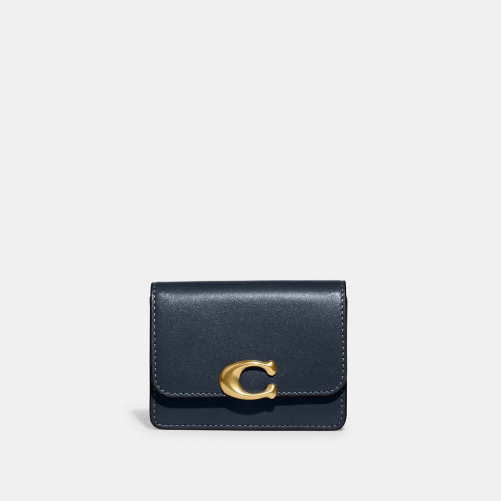 COACH®,Bandit Card Case,Leather,Card Case,Logo,Metal,Casual,Black,Front View