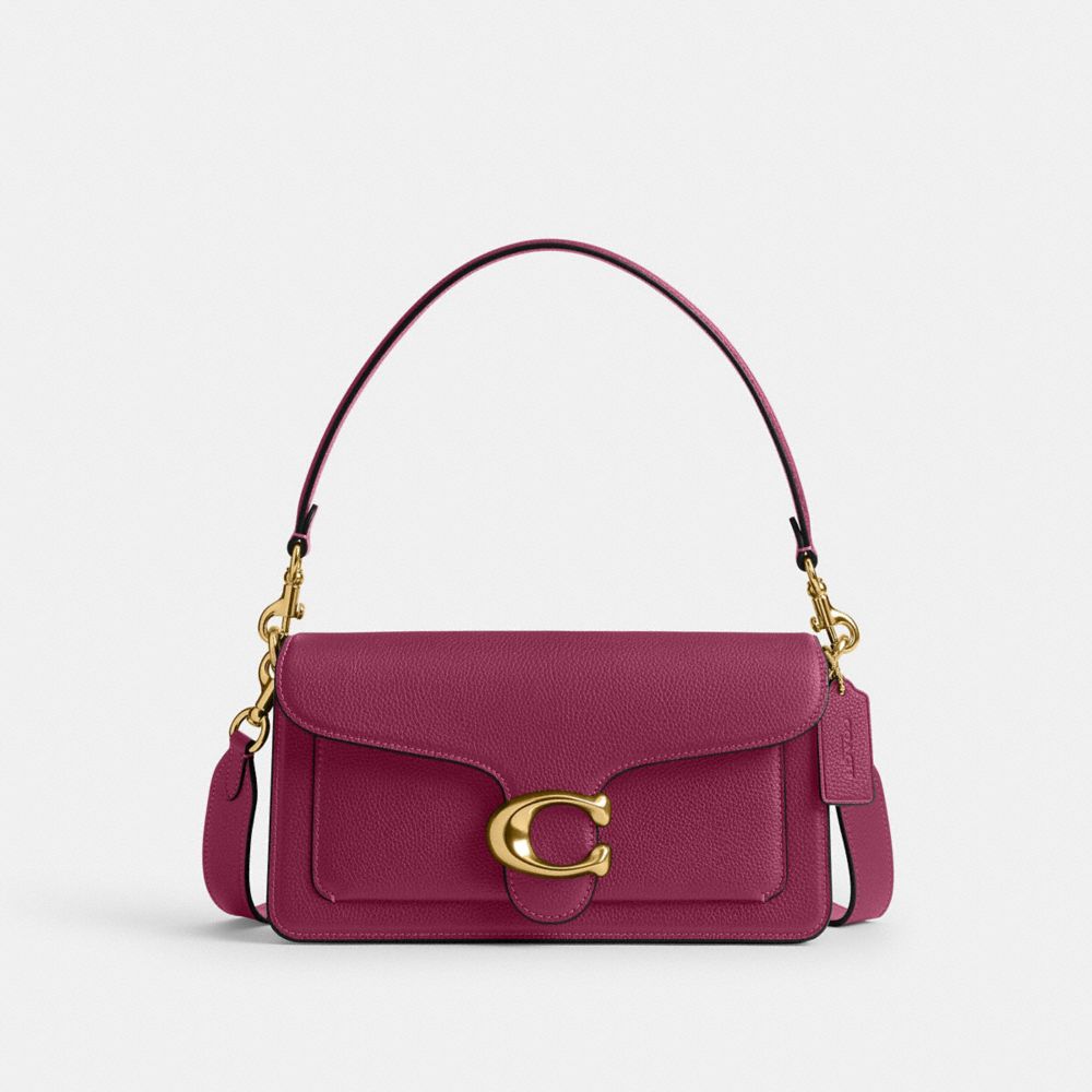 COACH®,Polished Pebble Leather Tabby Shoulder Bag 26,,Front View