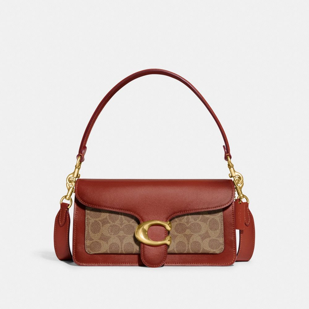 Coach Tabby Shoulder Bag 26 In Signature Canvas In Brass/tan/rust