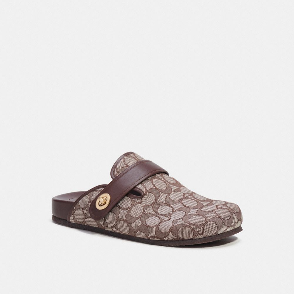 COACH®,CLOG IN SIGNATURE JACQUARD,Signature Jacquard,,Front View