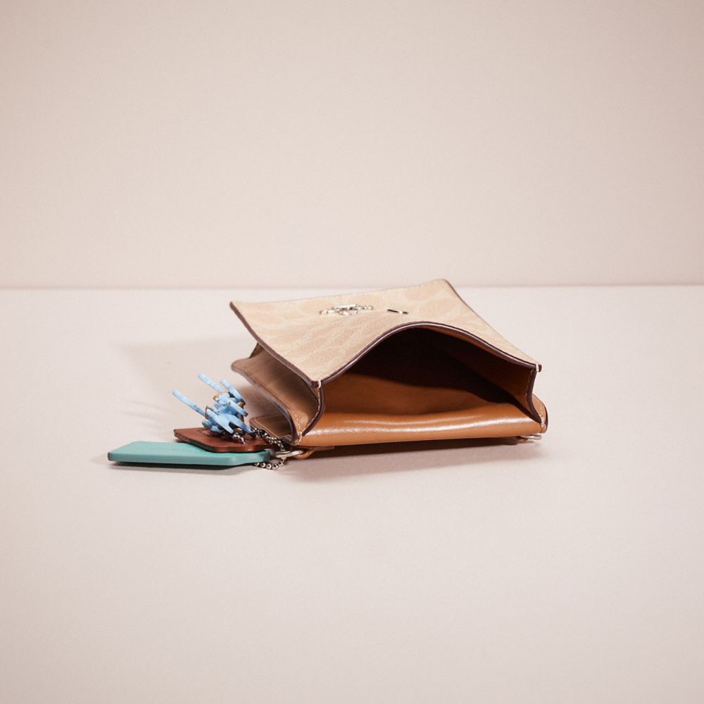 COACH®,UPCRAFTED SNAP PHONE CROSSBODY IN SIGNATURE CANVAS,Small,,Inside View,Top View