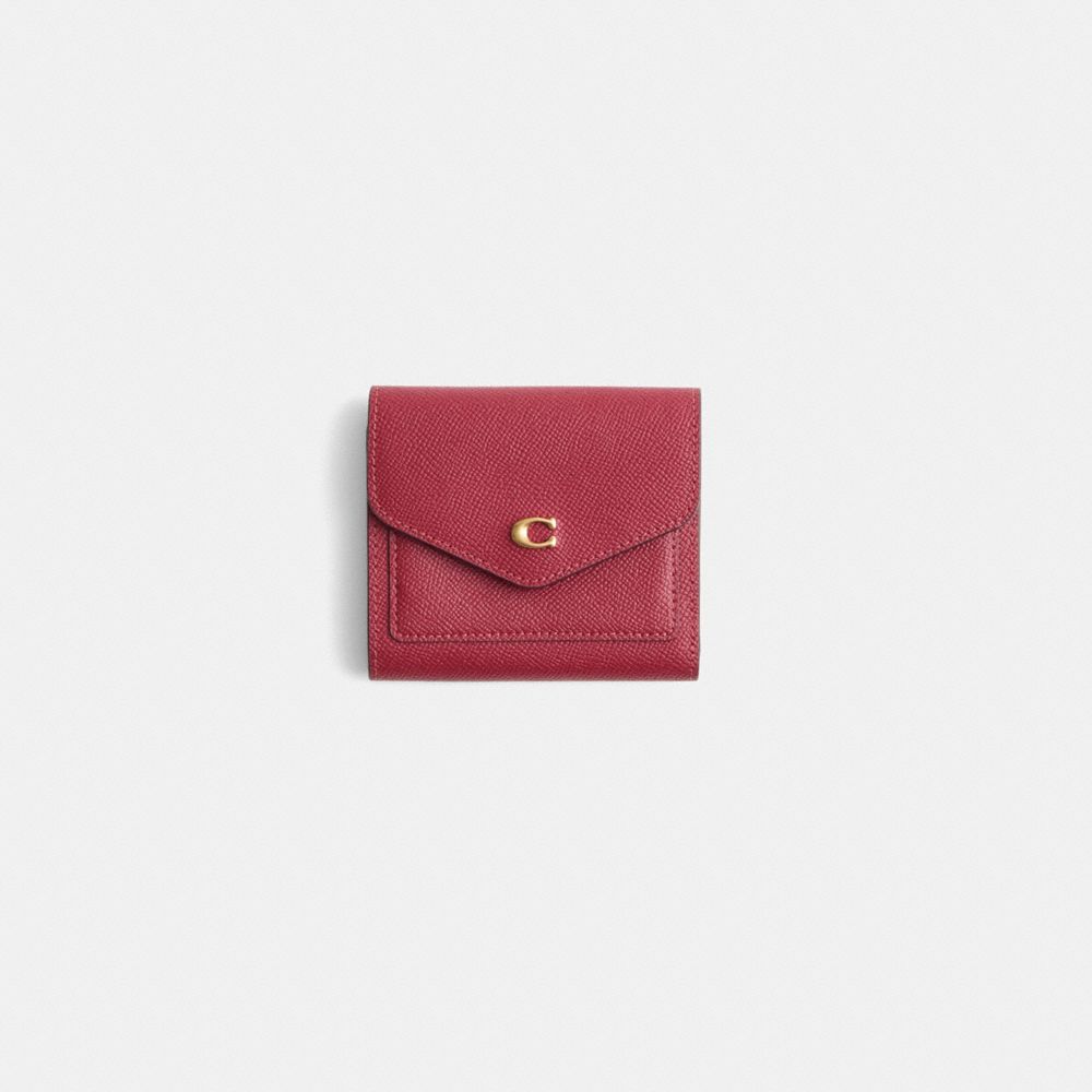 COACH®,Restored Wyn Small Wallet,Coin,Metal,Logo,Scratch Resistant,Casual,Fuchsia,Front View