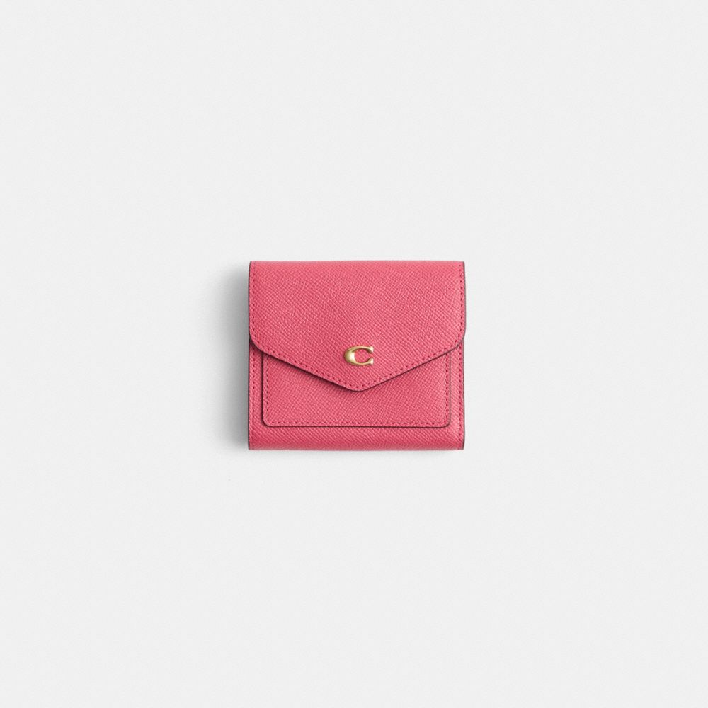 COACH®,Restored Wyn Small Wallet,Coin,Metal,Logo,Scratch Resistant,Casual,Pink,Front View