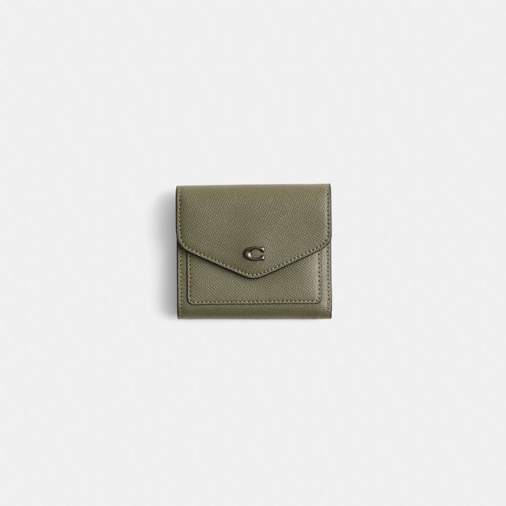 COACH®,Restored Wyn Small Wallet,Coin,Metal,Logo,Scratch Resistant,Casual,Olive,Front View