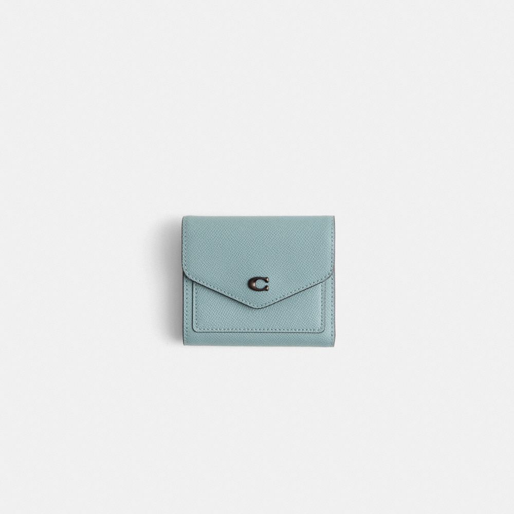 COACH®,Restored Wyn Small Wallet,Coin,Metal,Logo,Scratch Resistant,Casual,Blue,Front View